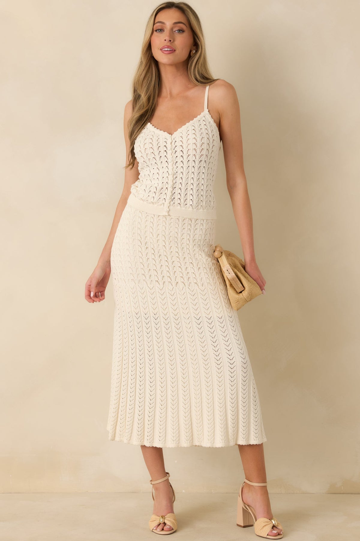 Z Supply Ivory Lexa Sweater Midi Skirt