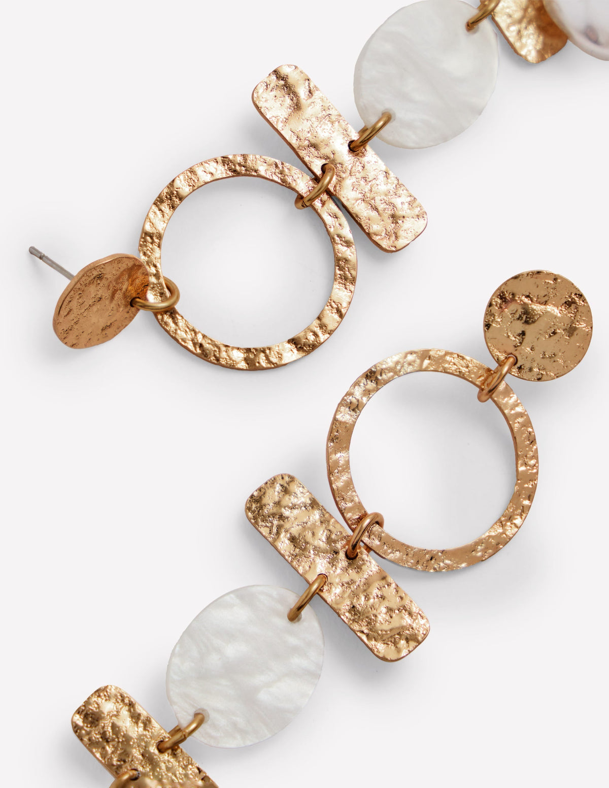Statement Drop Earrings-Gold Colour/ Faux Pearl