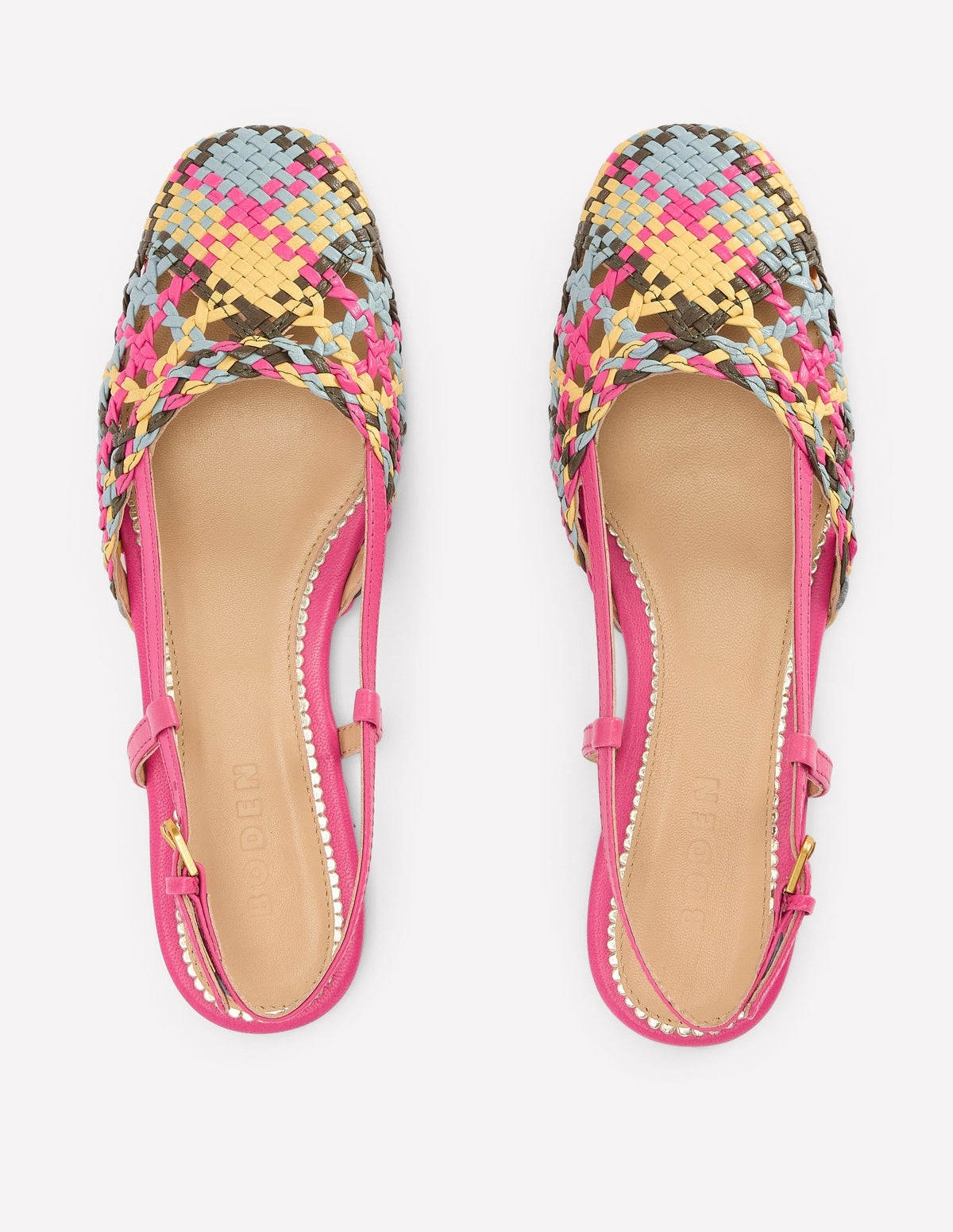 Woven Slingback Flats-Multi Check