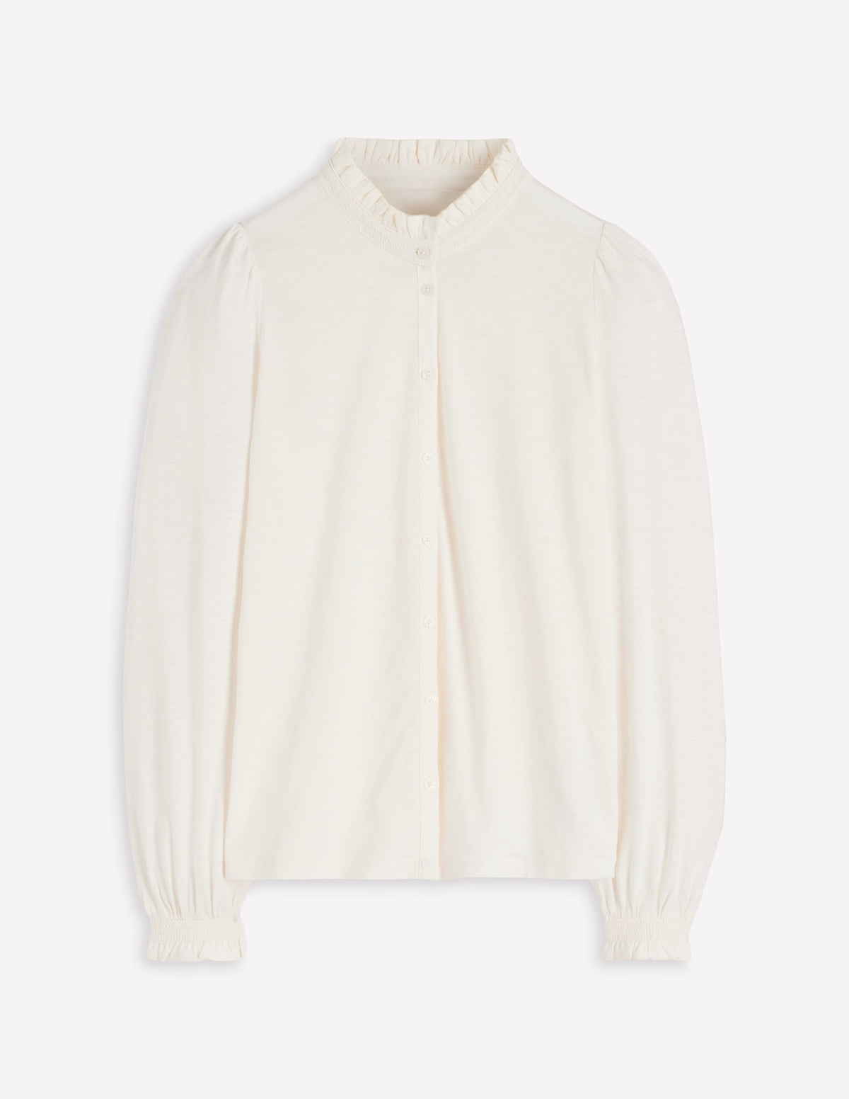 Effie Smocked Detail Shirt-Ivory