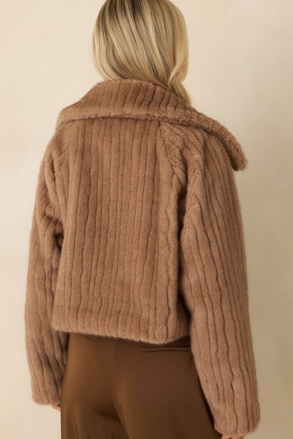 Warm Regards Mocha Brown Faux Fur Jacket
