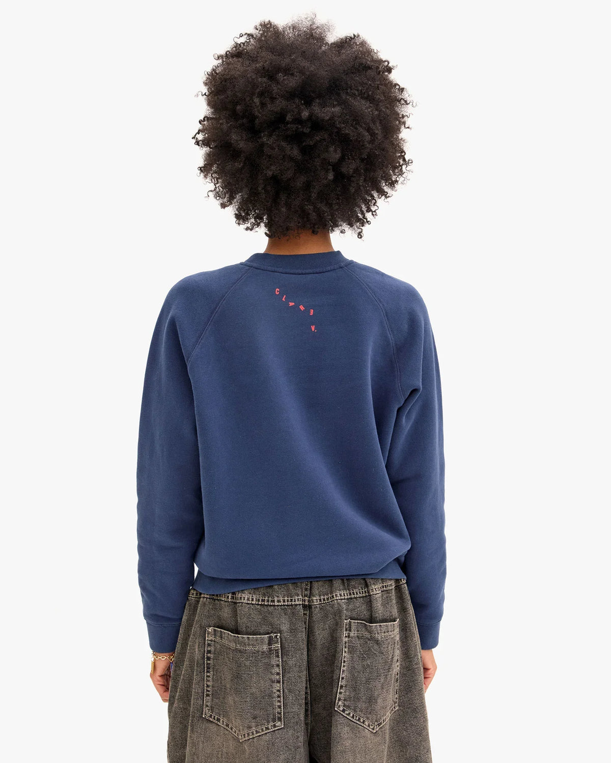 Clare V. Flocked Surrealisme Lips Sweatshirt
