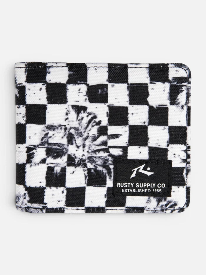 Billetera Rusty Cuadrille Negro Blanco