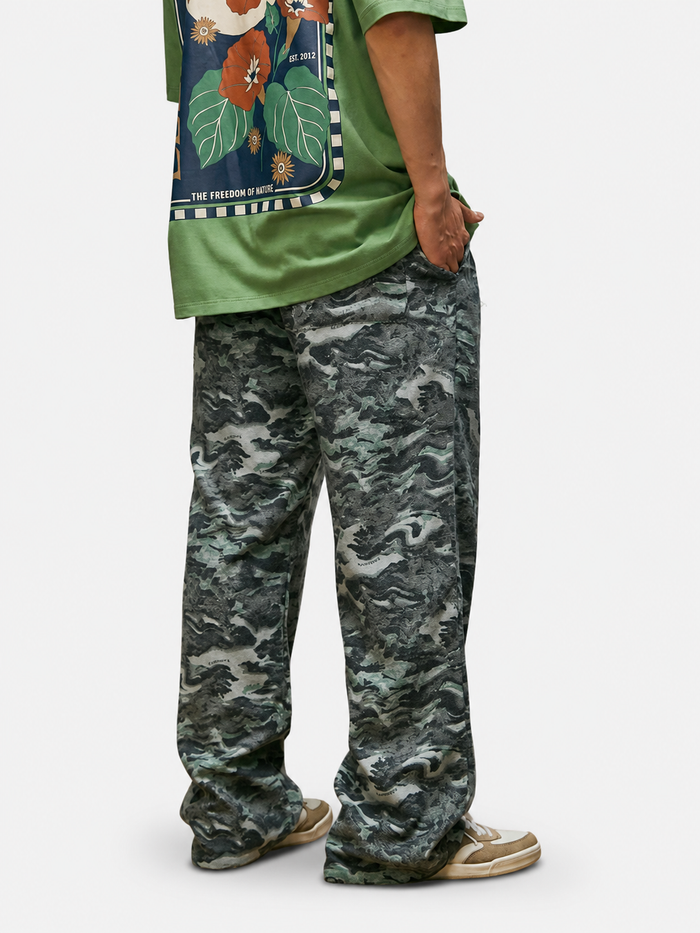 Pantalon Buzo Elepants Estampado Stone Gris
