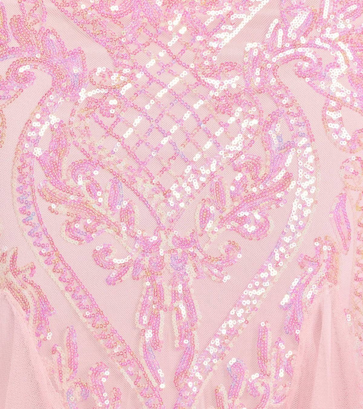 Sylvia Lace-Up Mermaid Tulle Ruffle Sequin Dress