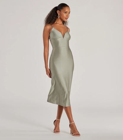 Cause To Celebrate V-Neck A-Line Midi Dress
