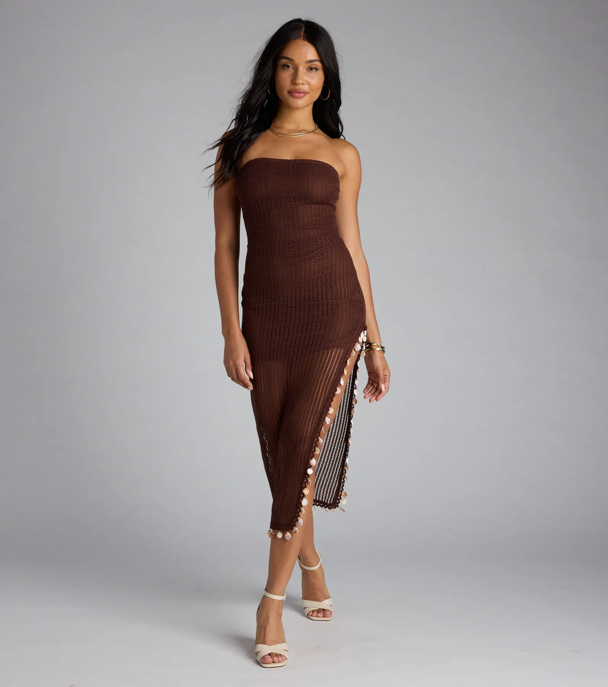 Dinner By The Sea Tube Crochet Midi Dress