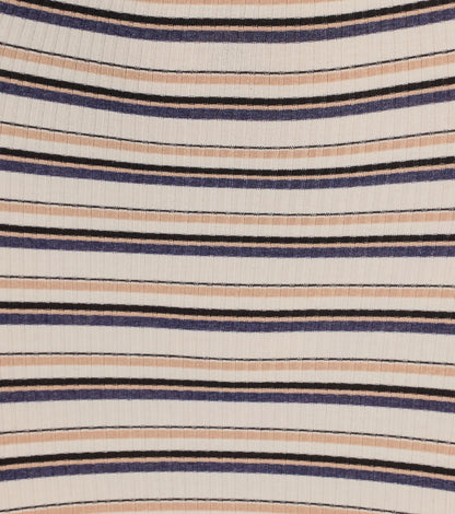 Stylishly Striped Knit Off-The-Shoulder Mini Dress