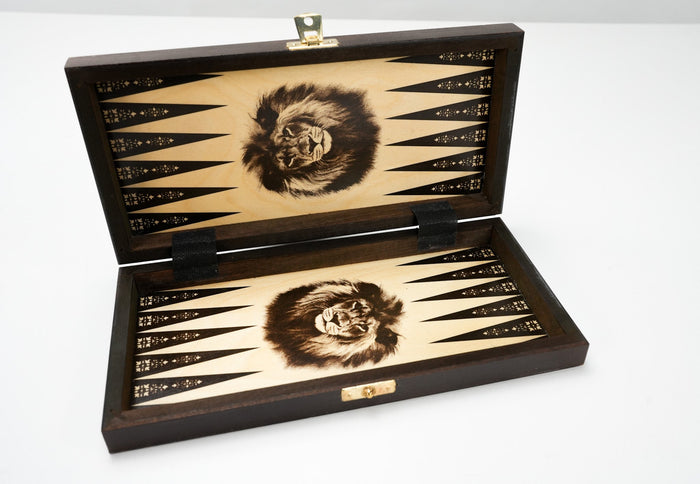10.5" Wooden Travel Chess and Backgammon Game - Chess Set - Chess-House