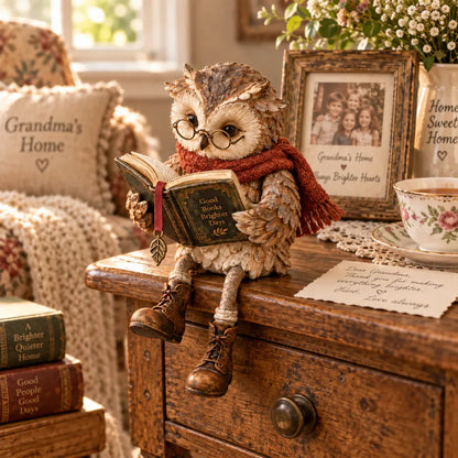 🔥 2026 Best Seller 🔥 🦉 Reading Owl Figurine with Glasses — A Charming Gift for Book Lovers 📚