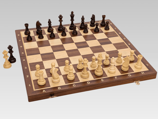 20.5" Folding Mahogany Maple Wooden Chess Set - Chess Set - Chess-House