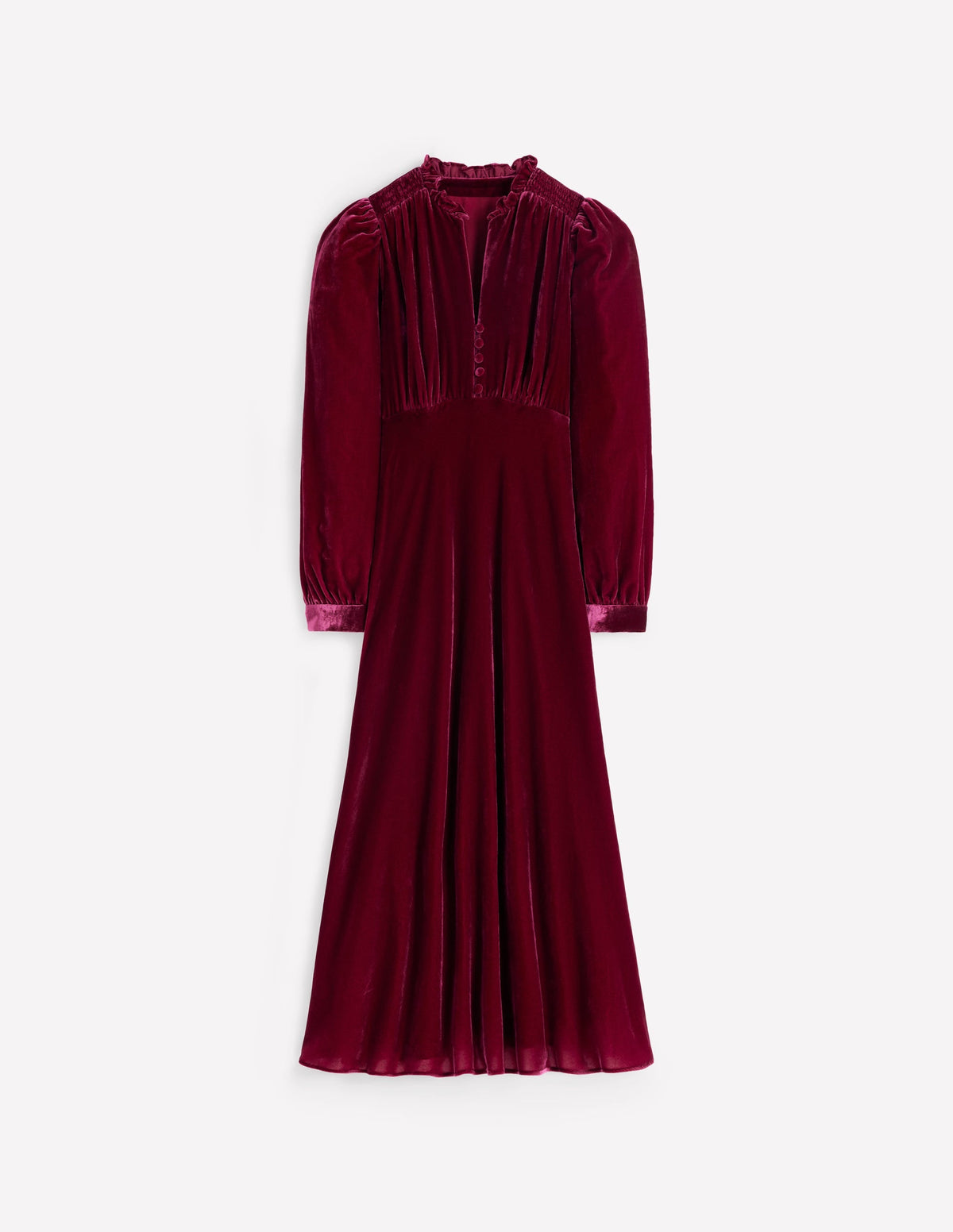 Cassie Velvet Tea Dress-Ruby Red
