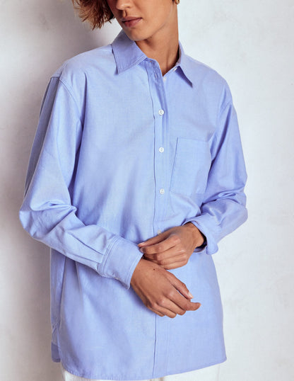 Sadie Relaxed Cotton Shirt-Blue Oxford
