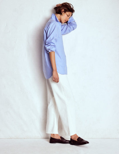 Sadie Relaxed Cotton Shirt-Blue Oxford