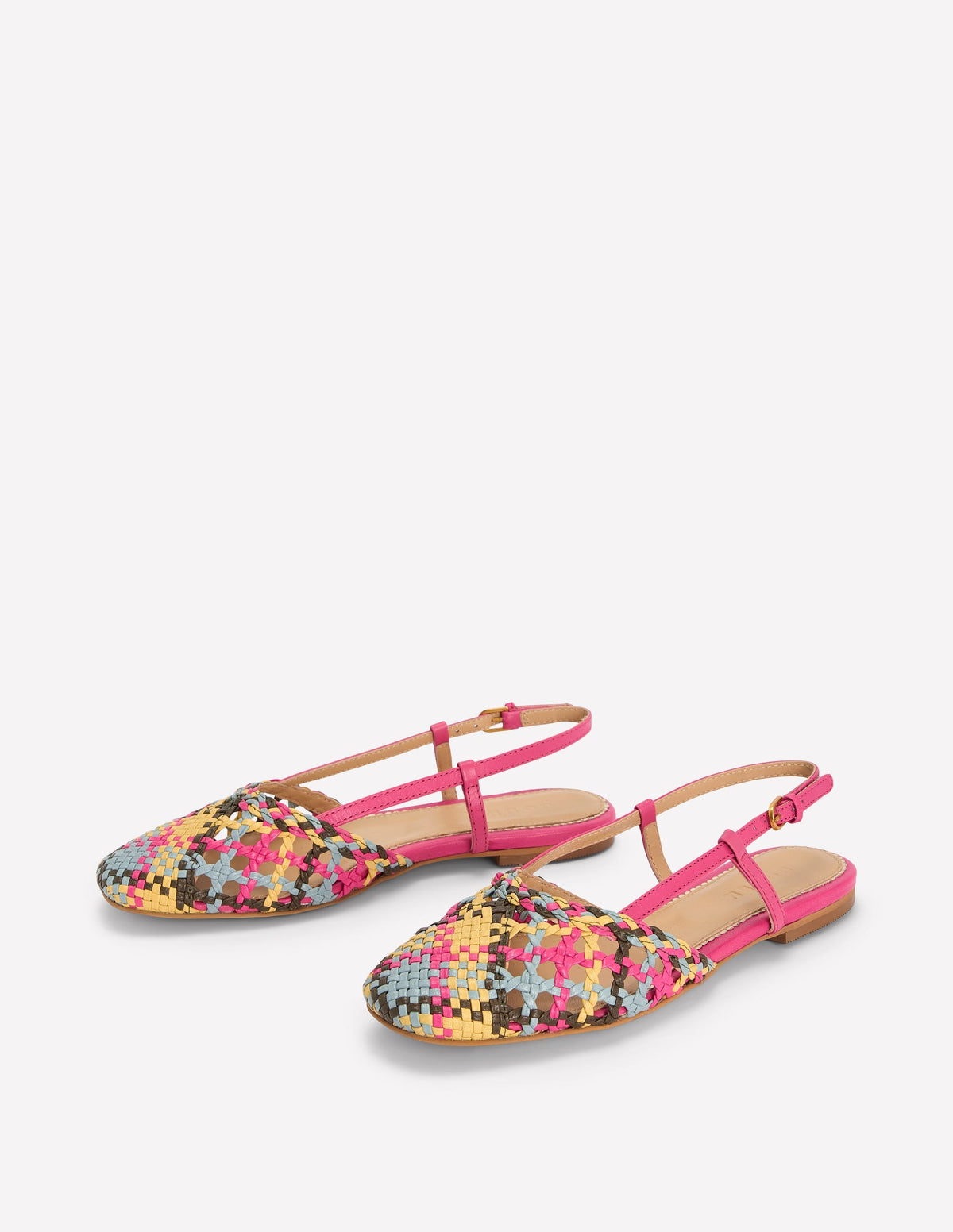 Woven Slingback Flats-Multi Check