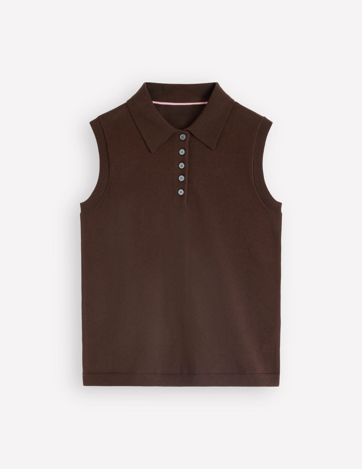 Chloe Henley Knitted Tank-Bitter Chocolate