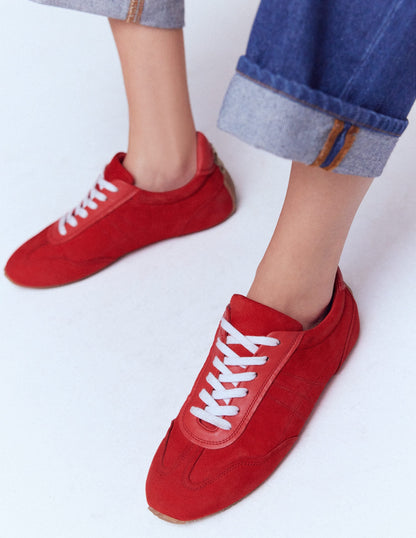 Delphine Slim Sole Trainers-Red