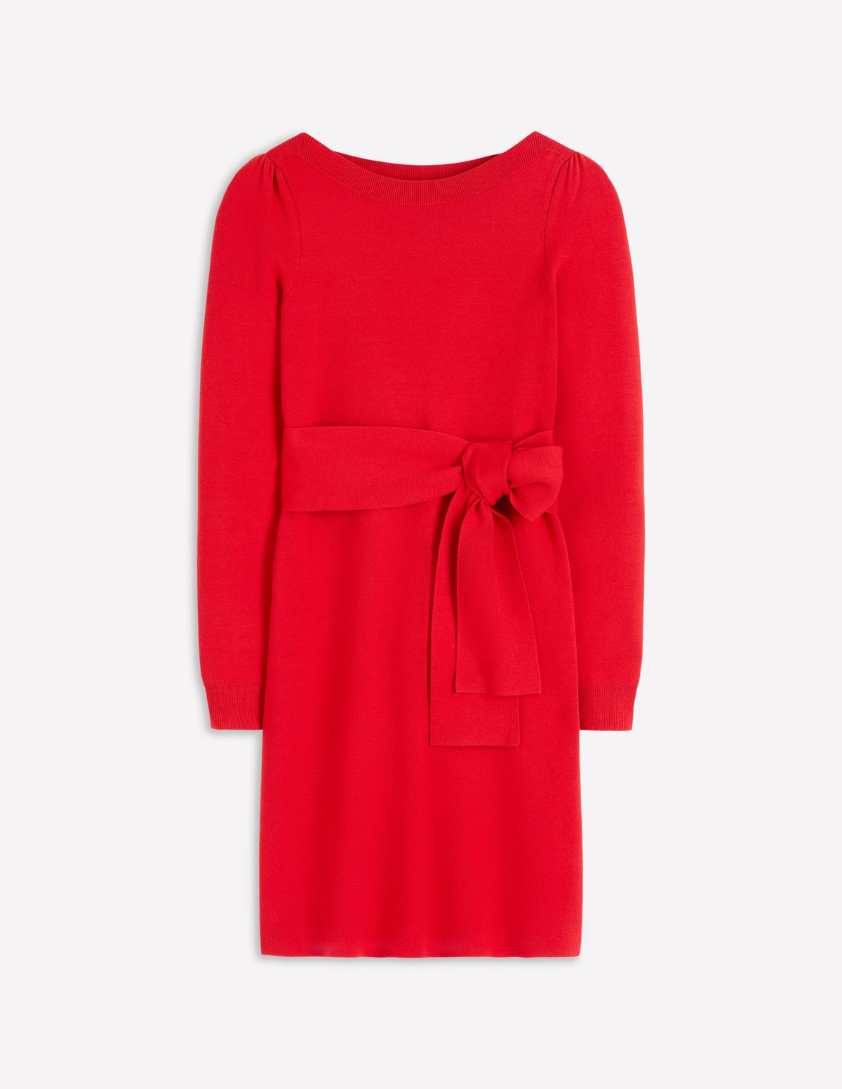 Tiana Tie Front Knitted Dress-Merida Red