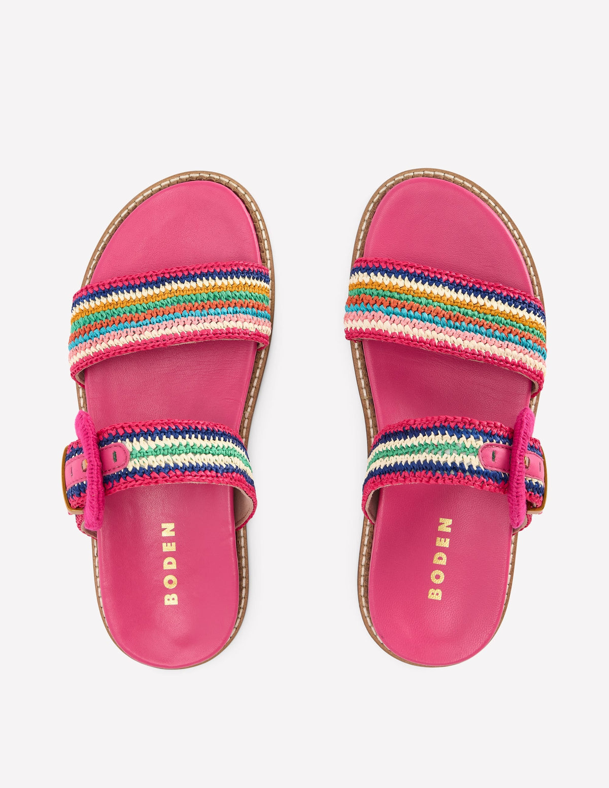 Caryl Double Strap Sandals-Multi Stripe