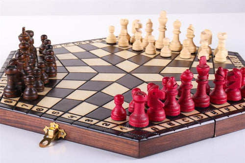 3 Player Medium Wood Chess Set - Chess Set - Chess-House