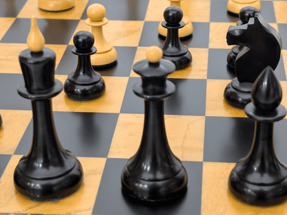3.75" Queen's Gambit Chess Pieces - Black and Boxwood - Piece - Chess-House