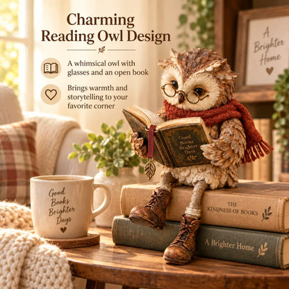 🔥 2026 Best Seller 🔥 🦉 Reading Owl Figurine with Glasses — A Charming Gift for Book Lovers 📚
