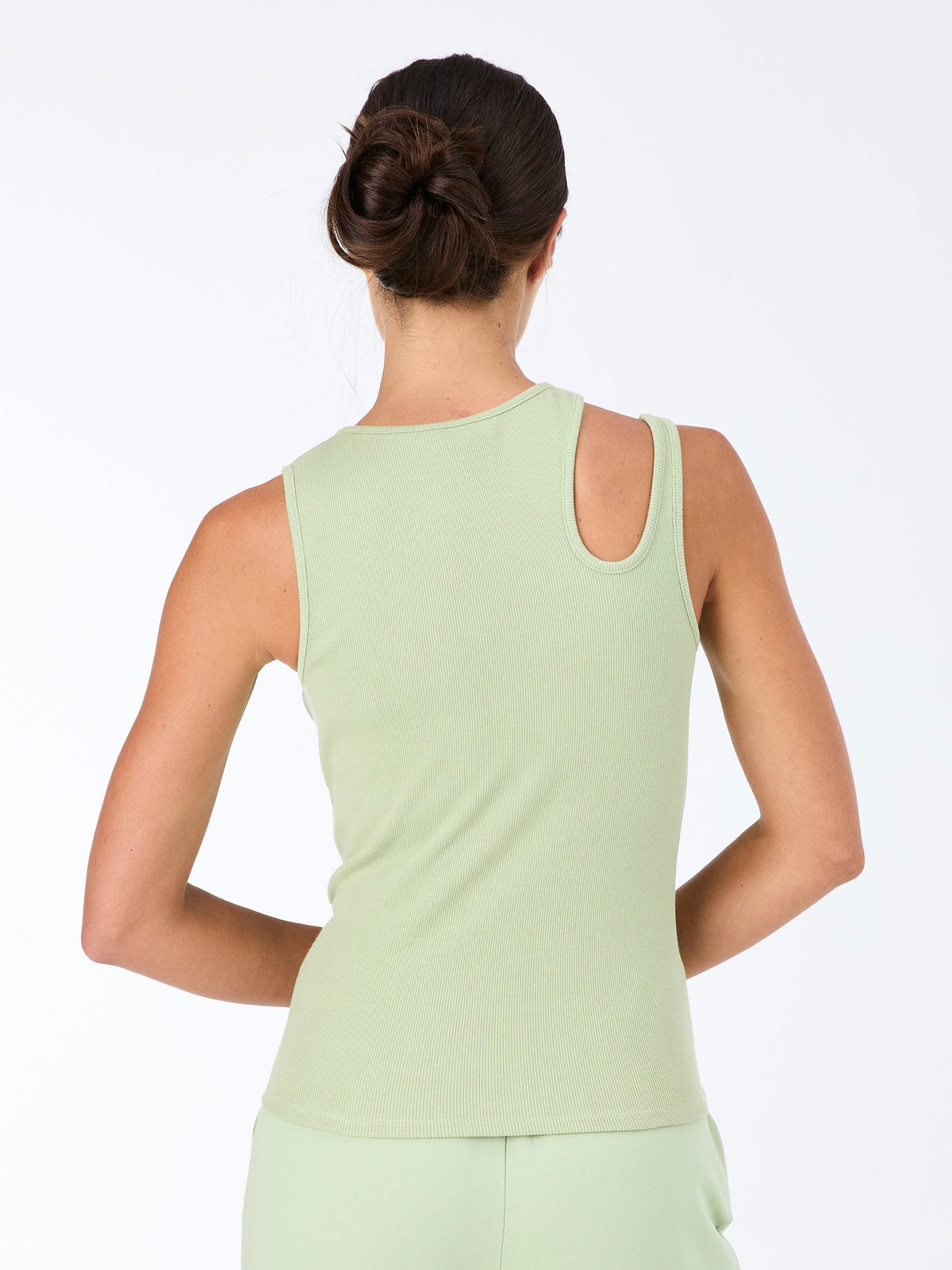 Cut Out Rib Tank - Matcha