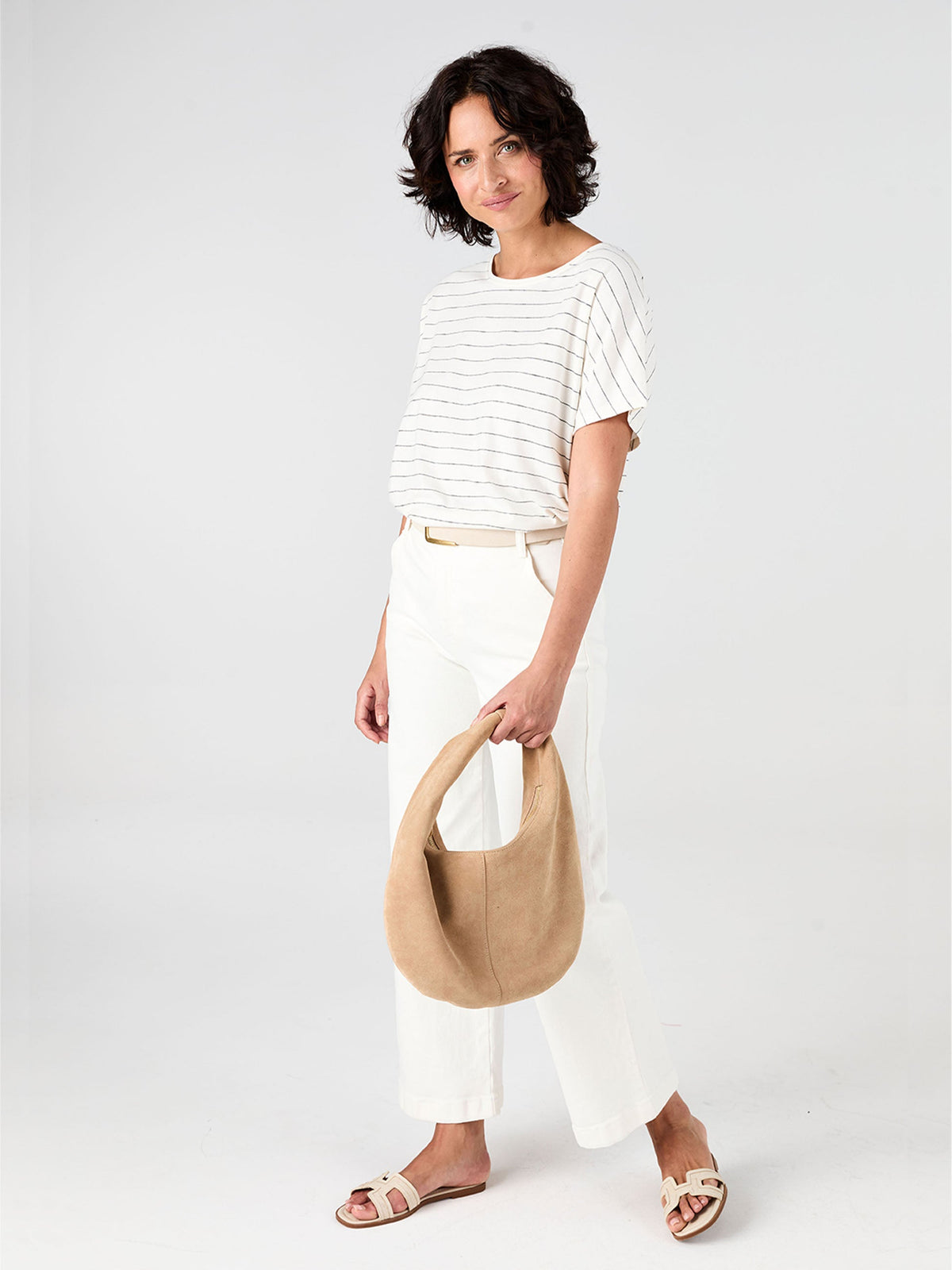 Yarn Dye Stripe Tee - Black & White Stripe