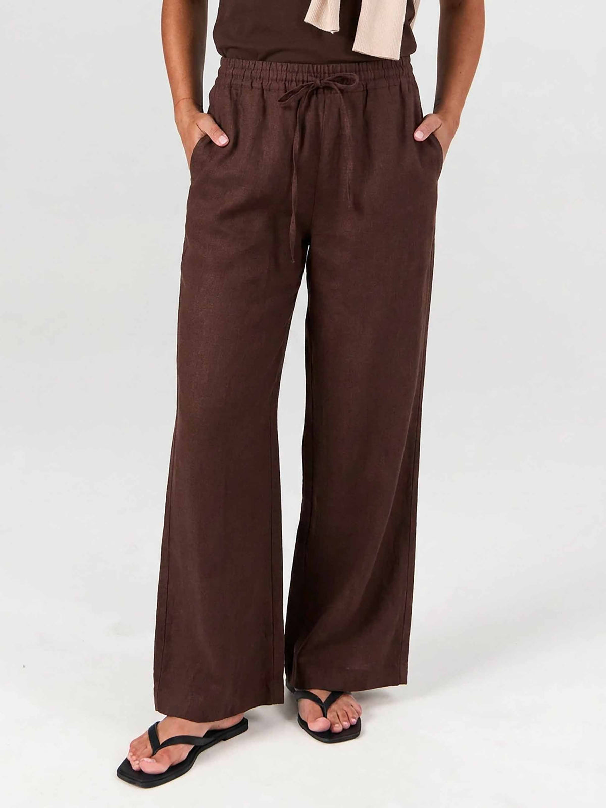 Sasha Linen Pants - Mocha