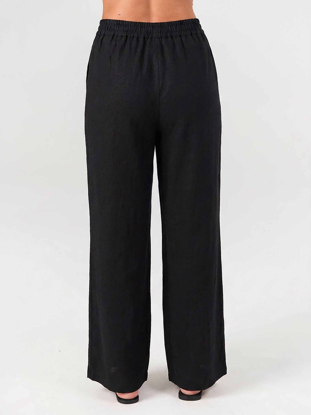 Sasha Linen Pants - Black