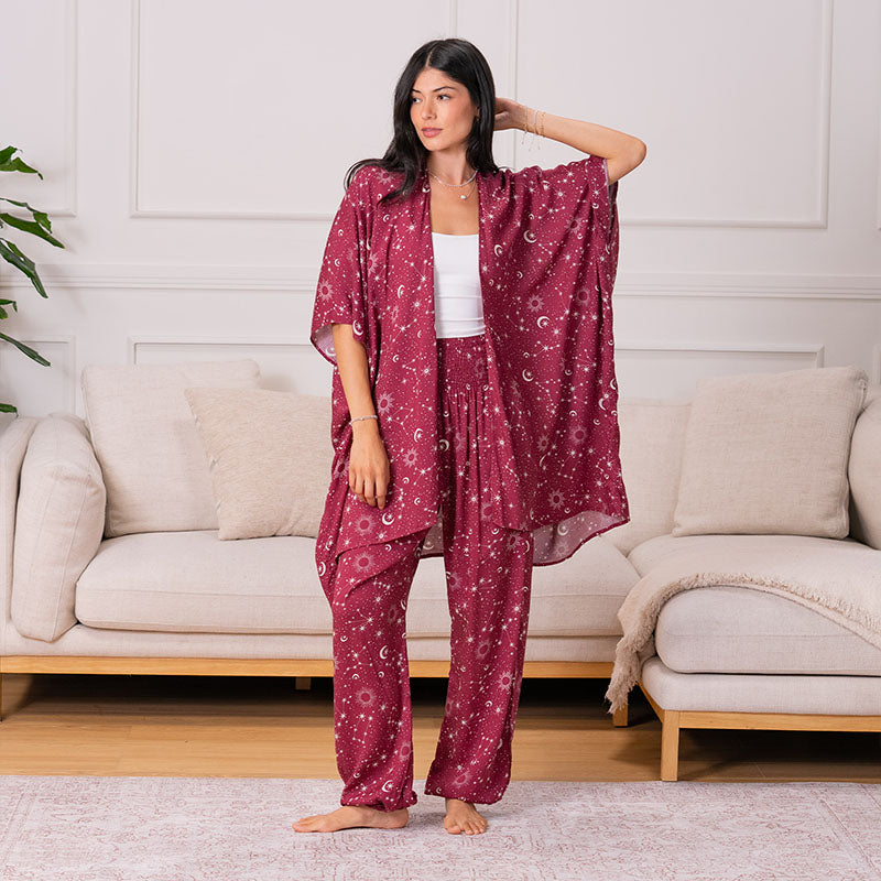 Cranberry Starry Night Lounge Set