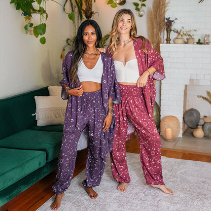Cranberry Starry Night Lounge Set
