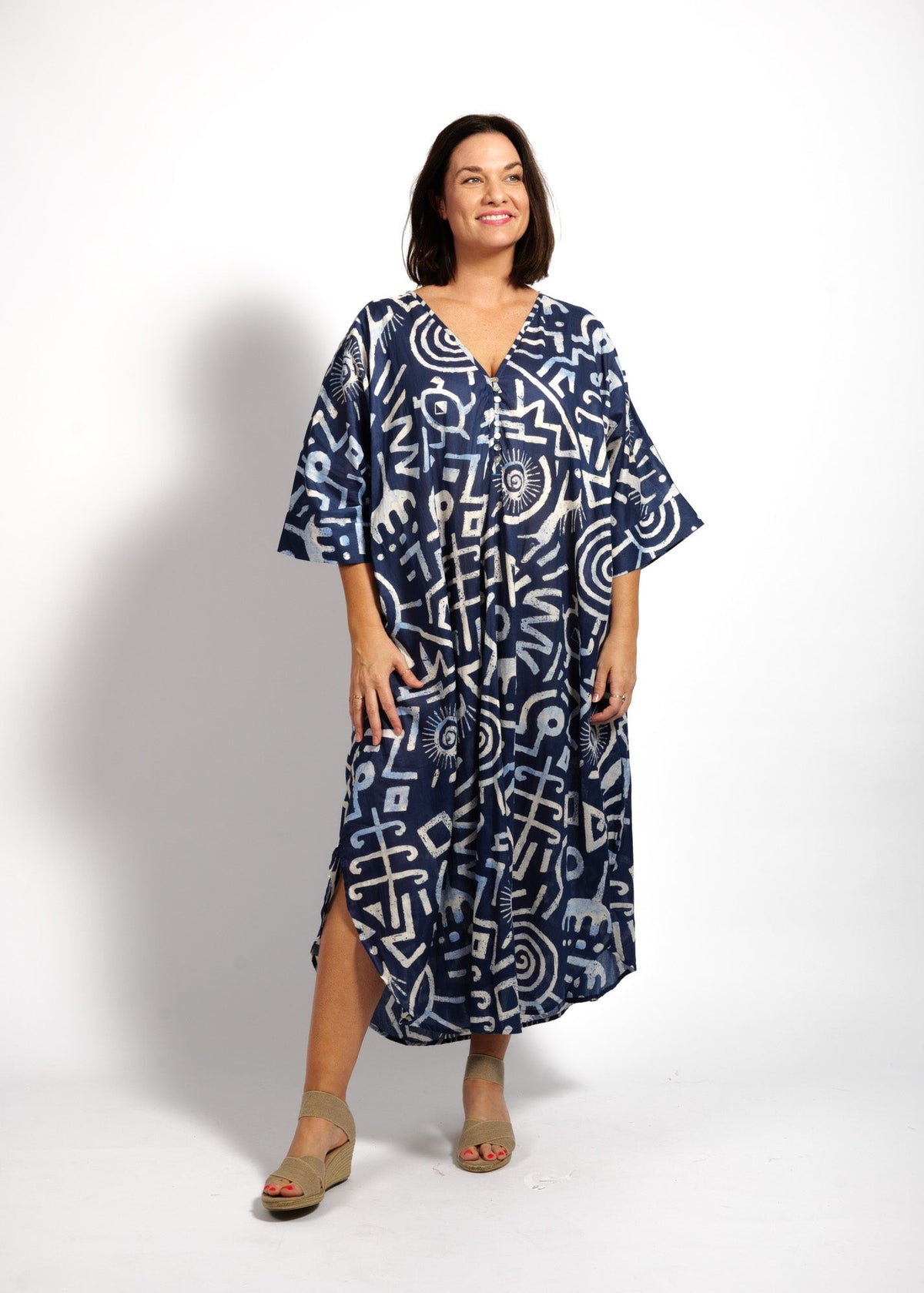 Stella Dress in Blue Symbols