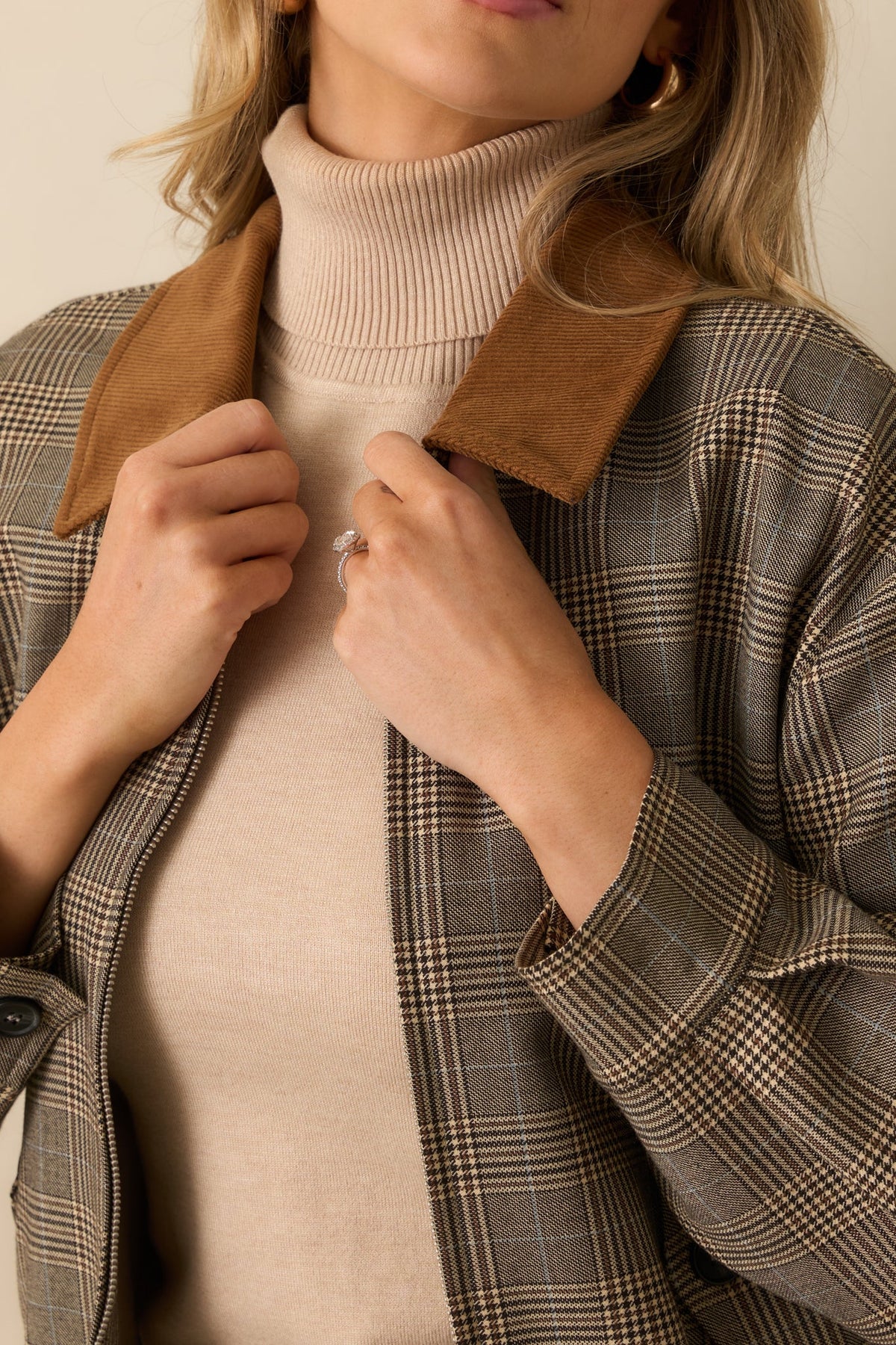 Riding Club Brown Multi Plaid Bomber Jacket
