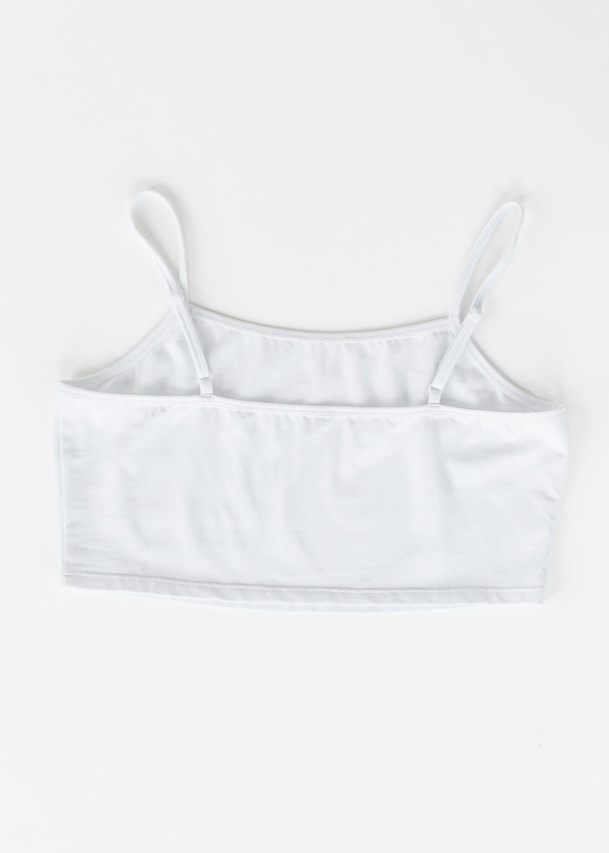 Adjustable White Cropped Demi Tank
