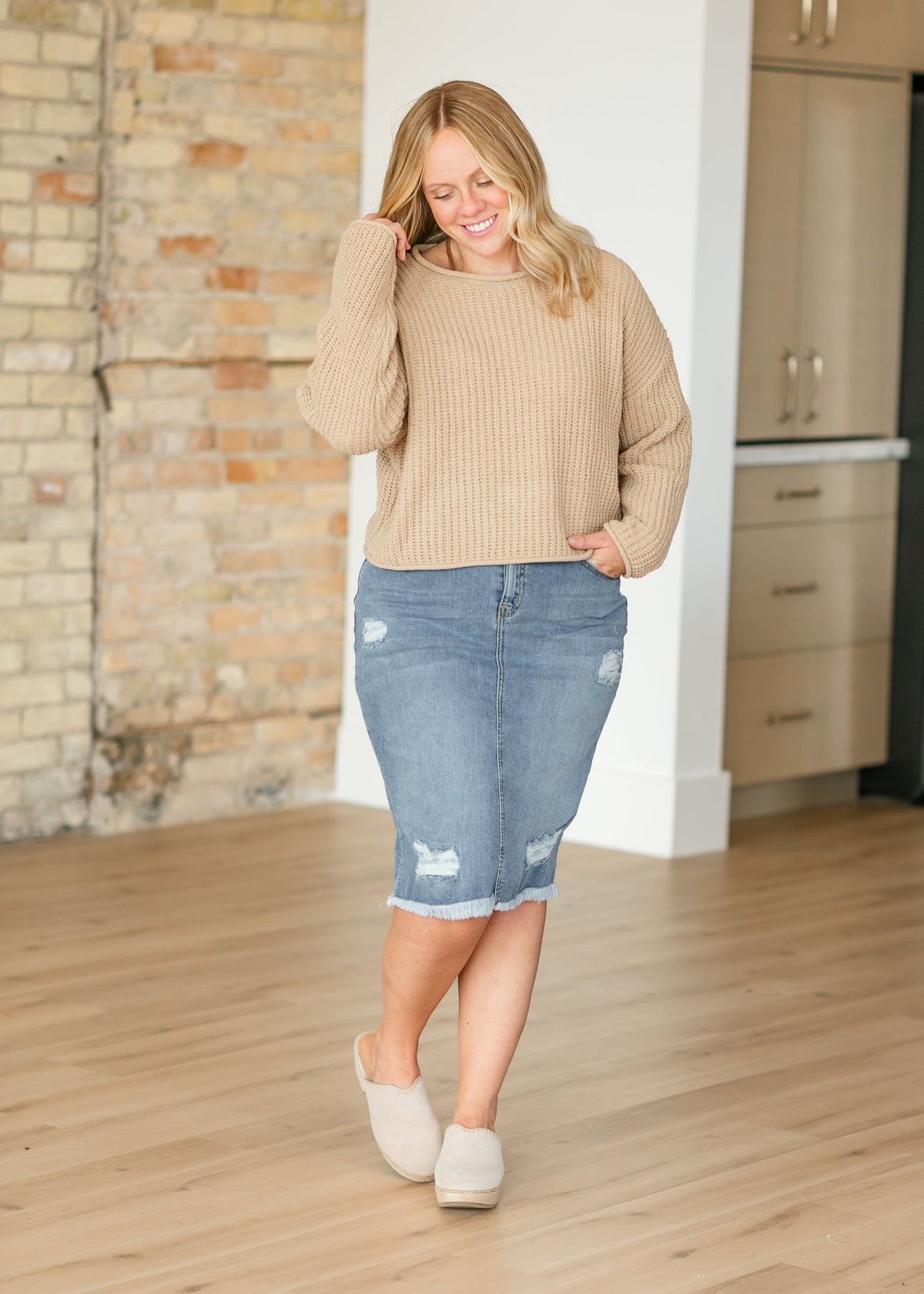 Astrid Drop Shoulder Chain Knit Sweater - FINAL SALE