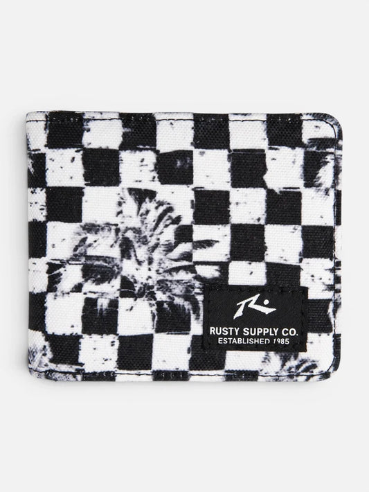 Billetera Rusty Cuadrille Negro Blanco
