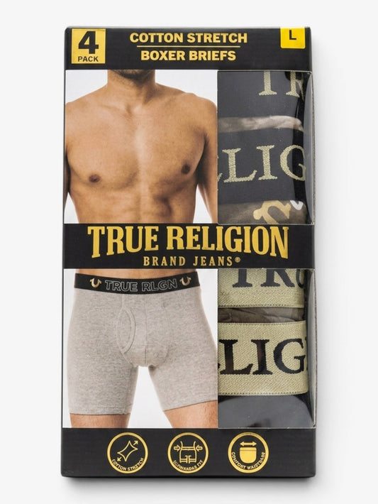 Boxers True Religion x4 Mix Logotipo Dorado Algodon