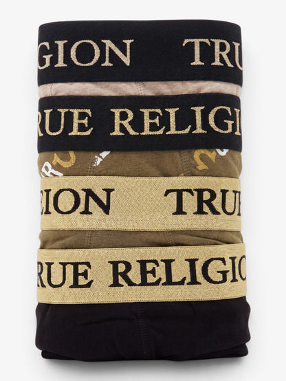 Boxers True Religion x4 Mix Logotipo Dorado Algodon