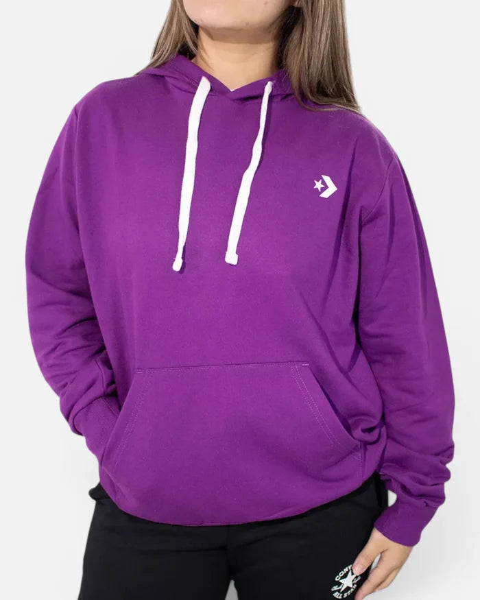 Buzo Converse Hoodie con Estampa en Pecho Violeta