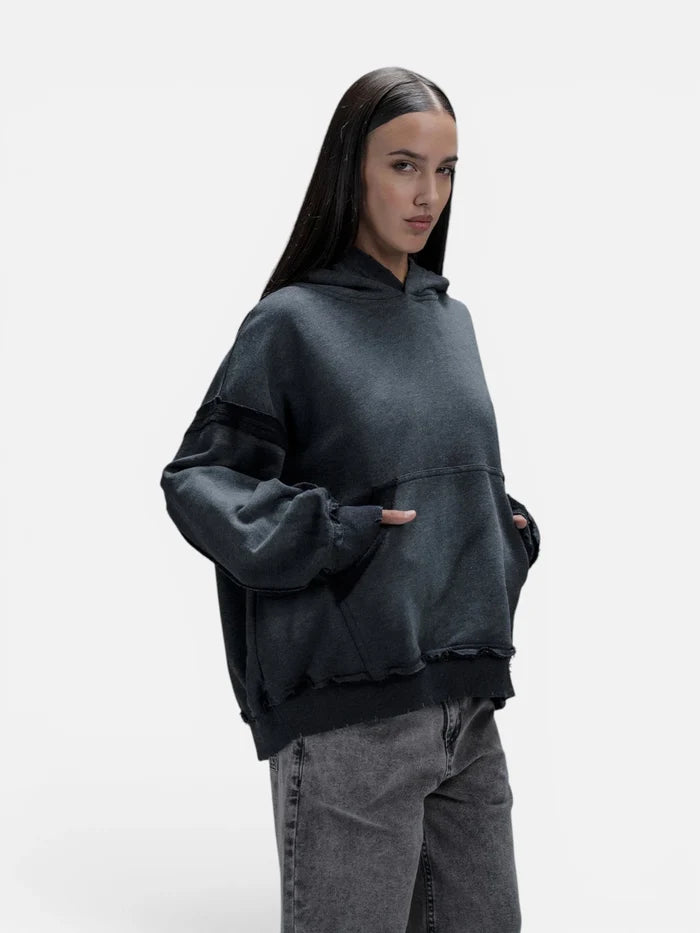 Buzo Hoodie Luxo Effect P. Gris