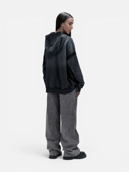 Buzo Hoodie Luxo Effect P. Gris