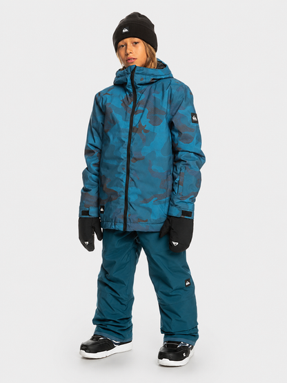 Campera Quiksilver Snow Mission Printed Niño Azul Camuflado