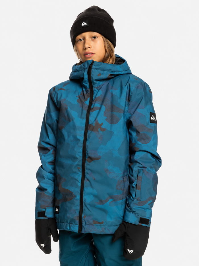 Campera Quiksilver Snow Mission Printed Niño Azul Camuflado