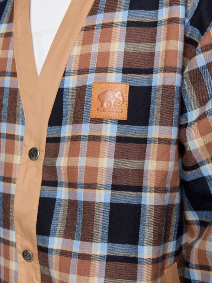 Cardigan Elepants Cuadros Marron