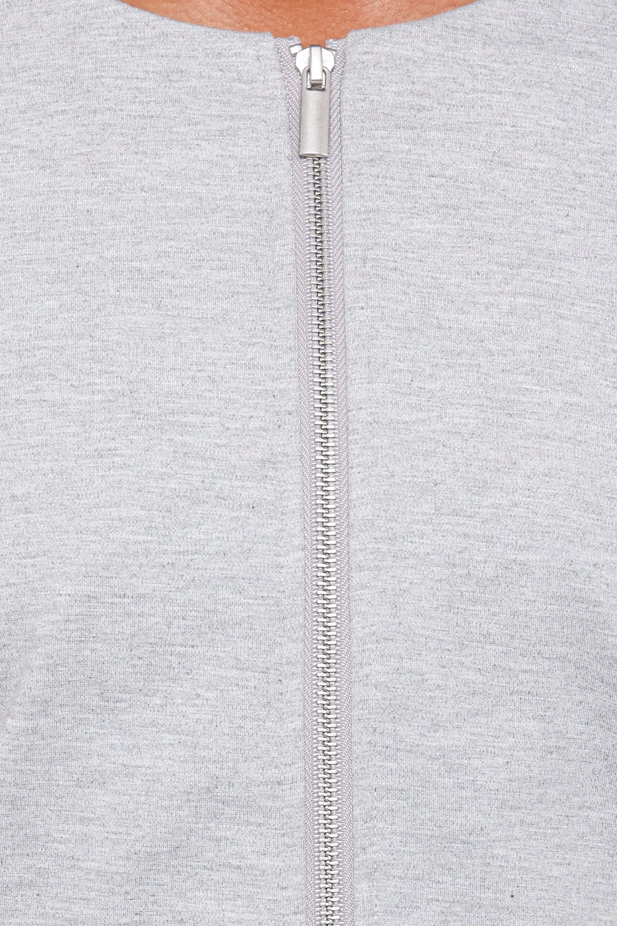 Cinzia Cropped Ponte Jacket - Heather Grey