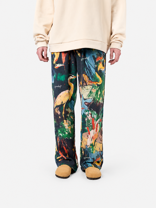Pantalon Buzo Elepants Estampado Laguna Azul