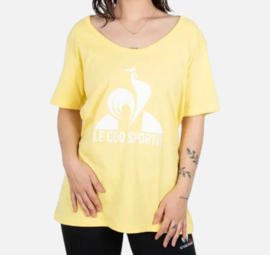 Remera Le Coq Sportif Sport Logo Mujer Tee Amarillo
