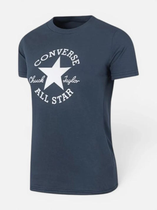 Remera Mujer Converse Patch Manga Corta Azul