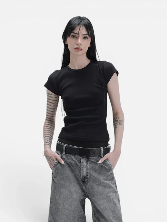 Remera Mujer Luxo Baby Tee Negro